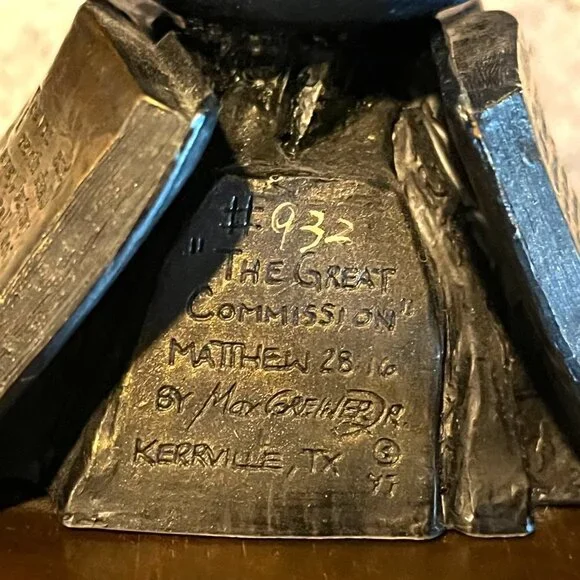 Signed Max Greiner Earth Globe The Great Commission Numbered Bible Sculptures